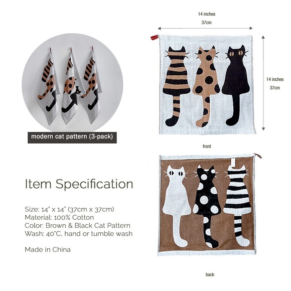 Cat 🐱 Cotton Hand Towel - Picture 6 of 6